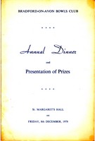 Click for a larger image of 1978 Club Dinner Menu